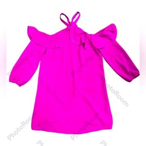 Lilly Pulitzer sz 6 Pink Off the Shoulder Lonf Sleeve Mini Dress